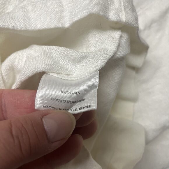 Eileen Fisher Women's Linen Wide-Leg Pants, Size Petite L, Cropped Lagenlook Zip - Picture 6 of 7